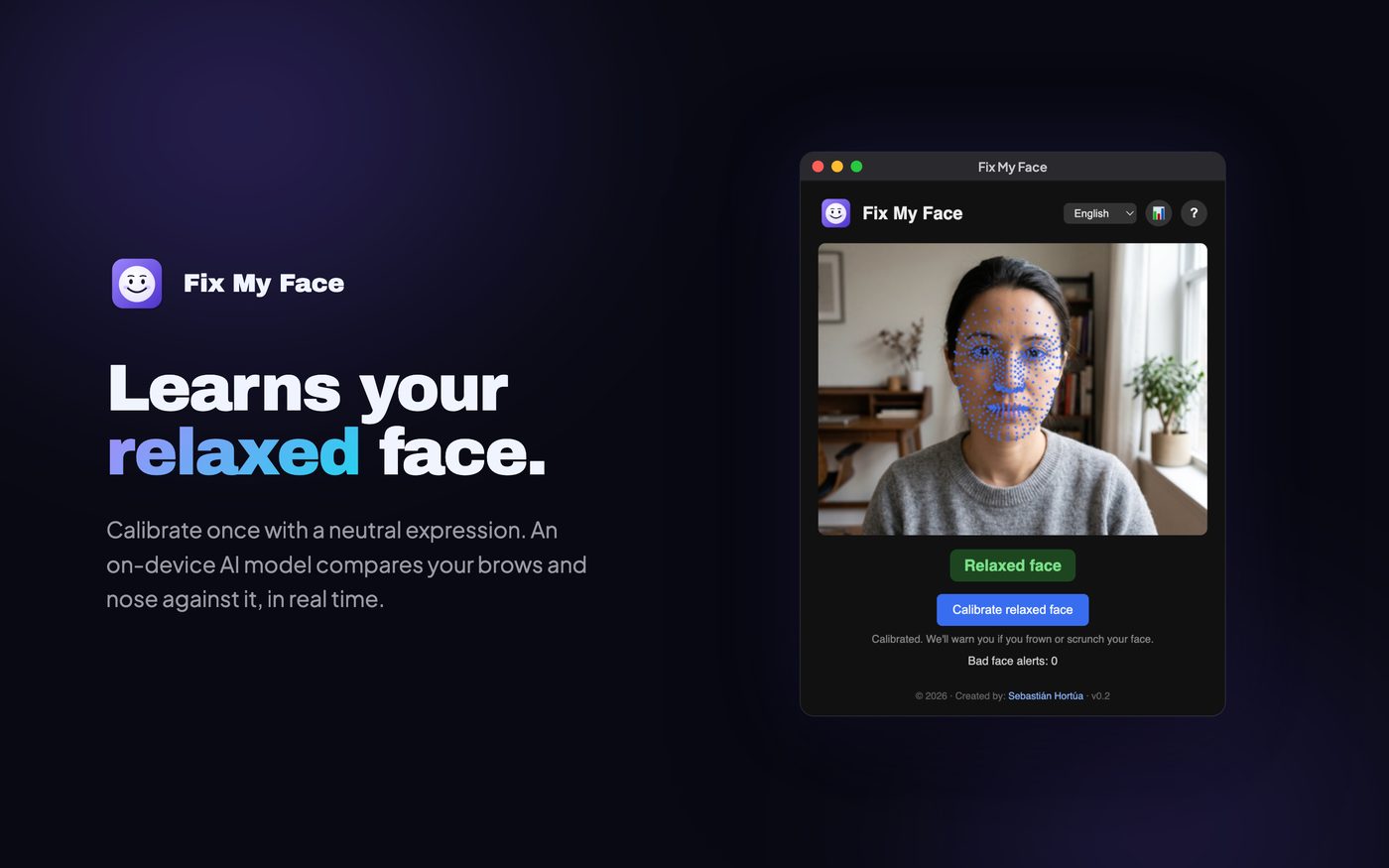 Learns your relaxed face