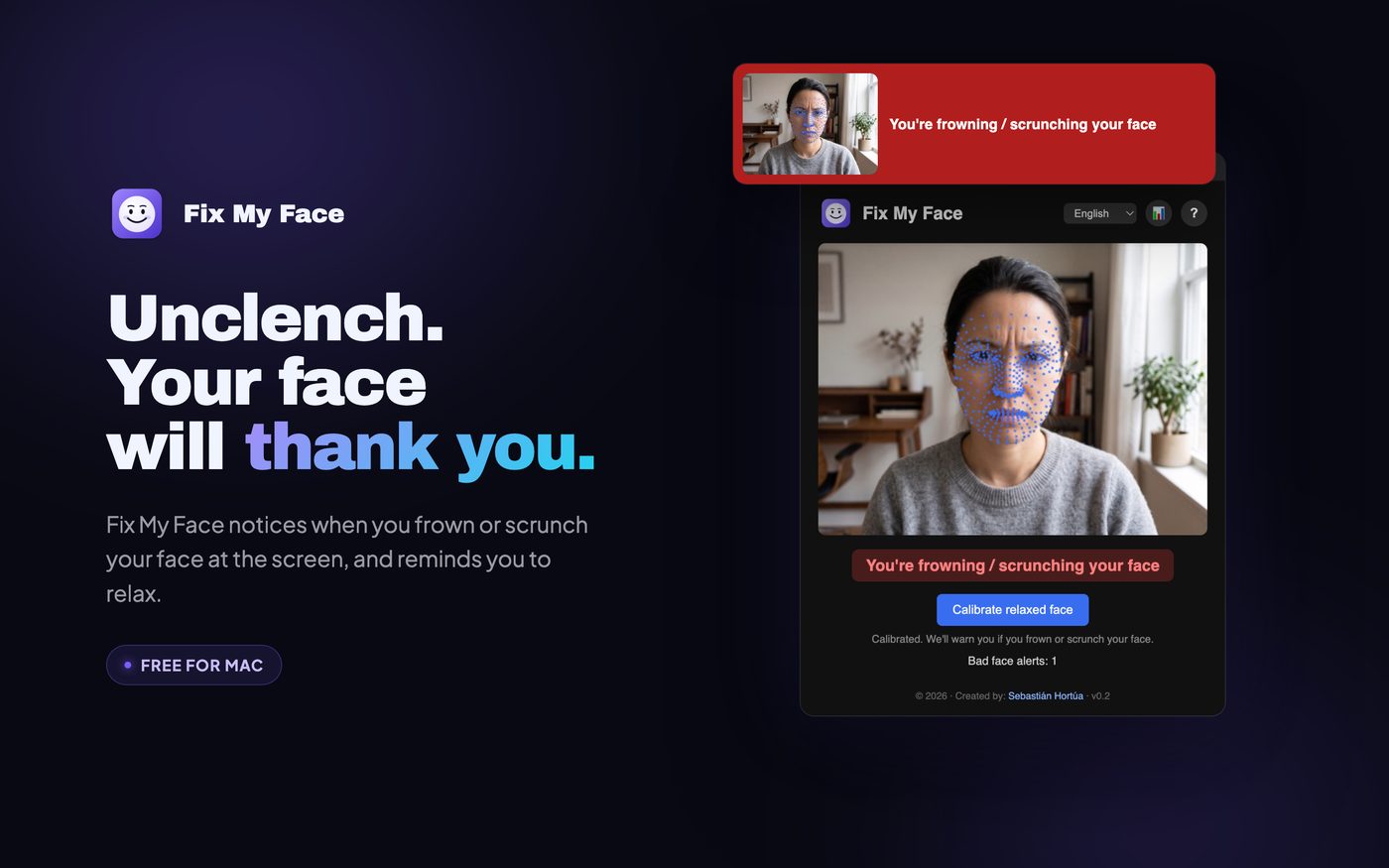Fix My Face catching a frown on a Mac