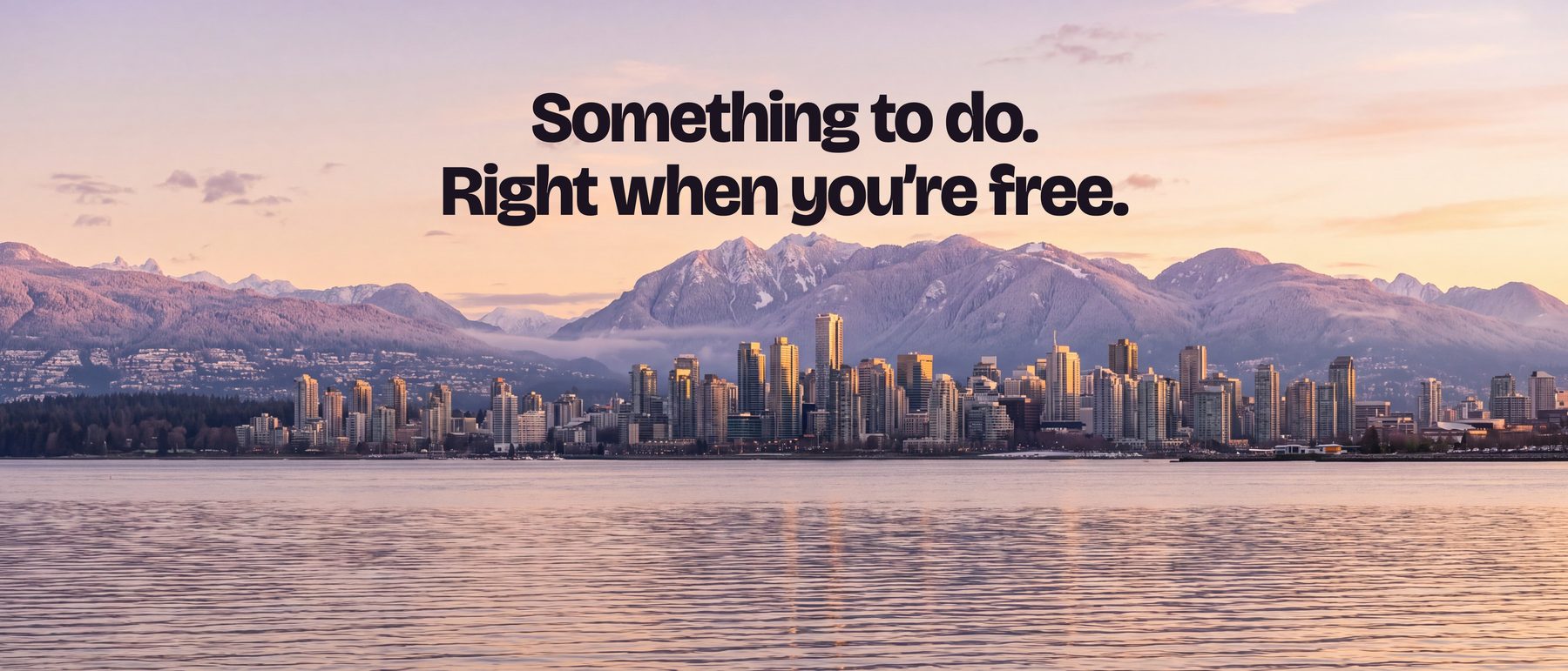 Vancouver skyline at sunset with the line 