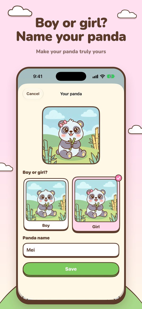 Pick a boy or girl panda